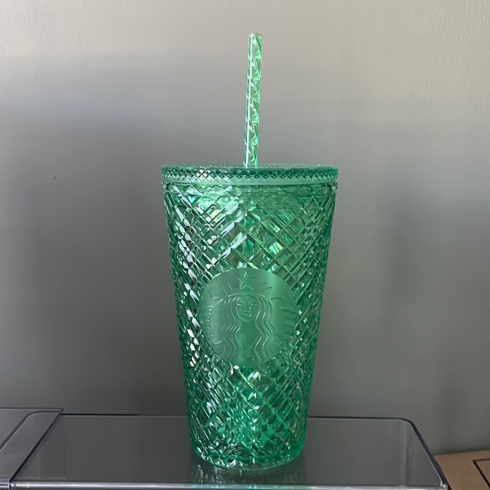 BNWT UK Spring release green jeweled Starbucks grande tumbler.